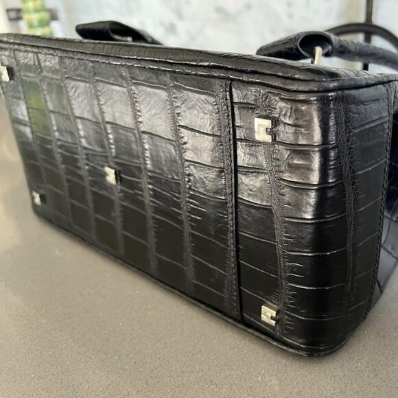 $7.5K LAMBERTSON TRUEX BLACK CROCODILE PURSE BAG *TIFFANY & CO* - Picture 9 of 12